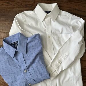 Boy’s White and Blue Checkered Shirts
